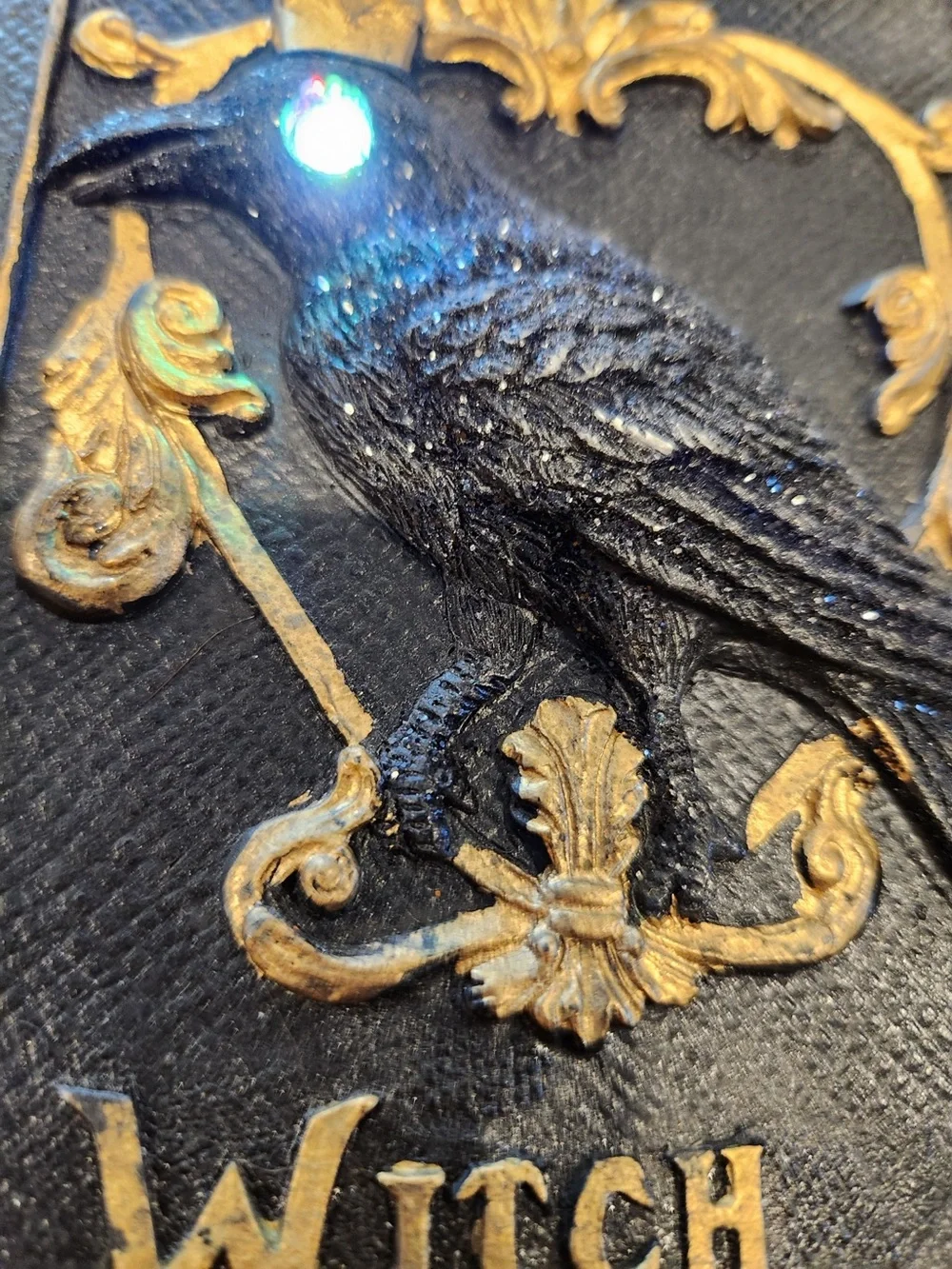 Halloween Cursed Spell Book w/ Raven Light Up Decor-Unique Fake Book Prop